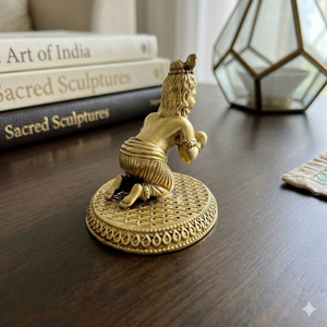 Idole artisanale en laiton Laddu Gopal pour le temple domestique et la Pooja quotidienne, statue en laiton de qualité supérieure Laddu Gopal pour Janmashtami et les occasions religieuses - Product Image 2