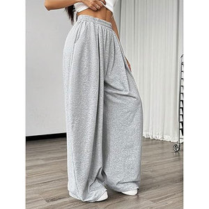 Pantalon de jogging ample taille haute pour femme, coupe large, confortable et décontracté, avec élastique, style athlétique - Product Image 3