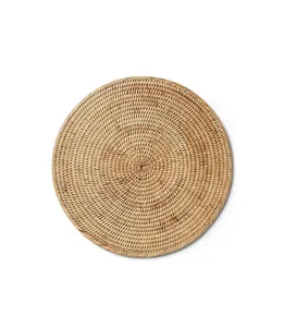 En gros, set de table en rotin style bohème à bord plat, tressé, vintage, résistant à la chaleur, également dessous de verre et dessous de plat, pour la maison et la salle à manger - Product Image 1