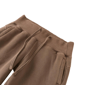 Pantalones de Mujer de Cintura Alta con Corte Acampanado y Bordado en la Pierna Derecha, Estilo Casual para Otoño, Cierre con Cordón, Tejido de Punto 100% Algodón - Product Image 3