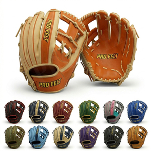 Gant de baseball OEM à marque privée, pour droitiers et gauchers, pour adultes et jeunes, avec paume en cuir doux au toucher, poche profonde, gants durables - Product Image 1