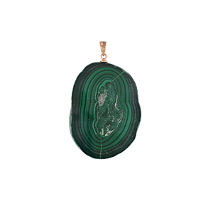 Pendentif unisexe tendance en malachite naturelle stalactite plaqué or/argent/or rose/ruthénium noir 31,6 g - Product Image 1