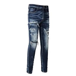 Pantalones Vaqueros de Mezclilla para Hombre, Lavado Medio, Corte Holgado, Estilo Lápiz, 100% Algodón, Transpirables, de Secado Rápido, Ecológicos, Servicio OEM, Venta al Por Mayor - Product Image 3