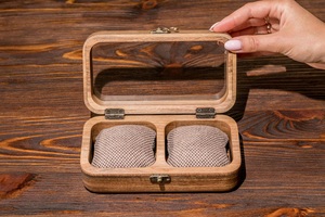 Solid Walnut Watch Box 10 Slot Watch Organizer Jewelry Storage Glass or Wooden Lid Monolithic Wood <b>Display</b> <b>Case</b> for Men - Product Image 4