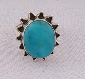 Handcrafted 925 Sterling <b>Silver</b> Amethyst Classic Bezel Setting Vintage Oval Gemstone Sunburst Sawtooth Border <b>Statement</b> <b>Ring</b> - Product Image 3