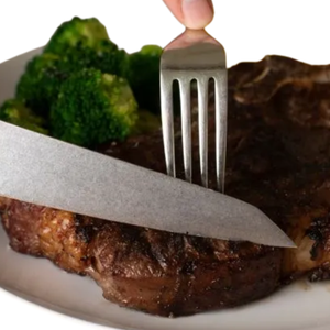 Cuchillo para carne de acero inoxidable con hoja afilada y mango de madera para cortar carne de res, para mesa de comedor, restaurante y cocina - Product Image 6