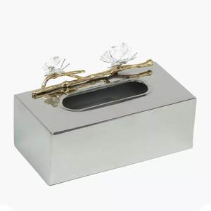 Boîte à mouchoirs carrée en métal argenté de luxe, best-seller, décoration décorative pour la maison, accessoires de salle de bain au meilleur prix - Product Image 6