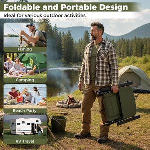 Sedia da Pesca Pieghevole per Adulti con Braccioli per Campeggio e Viaggi, Sedia da Spiaggia - Product Image 3