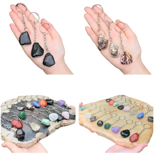 High quality Crystal Keychain Crystal Mixed Stone Tumbled <b>Key</b> Chine Natural Stone <b>Key</b> <b>Holder</b> Gifts for Women <b>Key</b> <b>Chain</b> wholesale - Product Image 1