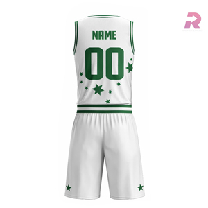 Ensembles d'uniformes de basketball personnalisés sublimés en gros – Maille respirante, antibactérienne, anti-humidité, séchage rapide pour le sport - Product Image 3