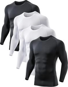 T-shirt de compression personnalisé à manches longues pour homme – Vêtement de sport et yoga en tissu Spandex anti-transparence, ajusté, taille élastique, haute qualité - Product Image 1