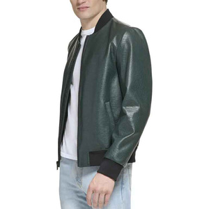 <b>Jackets</b> High Quality Vintage <b>Winter</b> Green Leather <b>Jacket</b> Men Custom Design <b>jacket</b> for men - Product Image 5