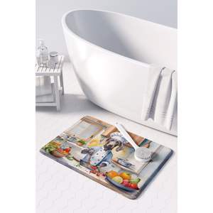 Weimaraner Tapis de cuisine anti-fatigue Coussin en mousse à mémoire de forme Confort Tapis de bain ou tapis de cuisine Lavable en machine Chef Design - Product Image 3