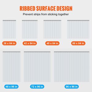 Rideau de Porte en PVC de 96 Pouces, Largeur de 0.08 Pouces, Épaisseur, Plastique Lisse Transparent, Équipement de Réfrigération 50% Chevauchement, 16 Pièces - Product Image 5