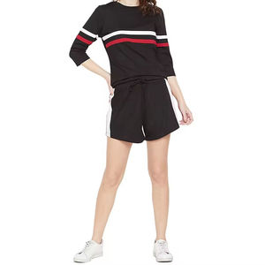 Conjunto de Camiseta y Pantalones Cortos para Mujer, Algodón Premium, Atuendo de Verano, OEM, Hecho a Medida, Ropa Casual de Alta Calidad para Mujer - Product Image 6