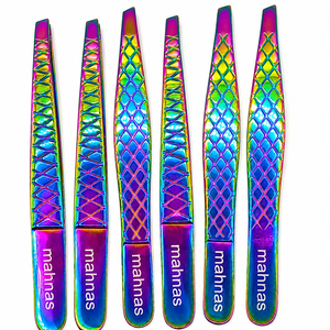Pinzas para cejas con punta puntiaguda Mahnas, juego de herramientas de aseo de precisión duraderas y de moda de acero inoxidable y pinzas multicolor - Product Image 2