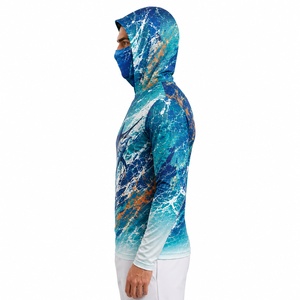 Sweat à capuche de pêche pour homme coupe-vent, imperméable, léger, anti-insectes, UPF 50, logo personnalisé, commande en gros, direct usine - Product Image 2
