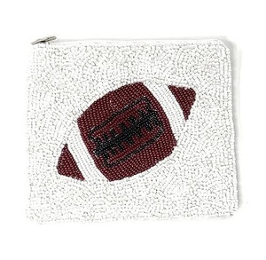 Monedero de Moda Hecho a Mano con Cuentas de Fútbol Americano para el Día del Partido, Llavero, Bolsa para Monedas, Regalo para Aficionados al Deporte, Cartera para Chicas y Mujeres, Accesorios Deportivos - Product Image 3