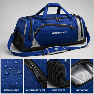 2026 New Artical Custom Logo Water Resistant Sports <b>Duffel</b> <b>Bag</b> with Separate Shoe and Wet Compartment Large Capacity Gym <b>Bag</b> - Product Image 5