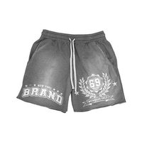 Ensemble de shorts en coton épais pour homme, 2 pièces, t-shirt et short, tenue d'été confortable, style streetwear délavé au soleil