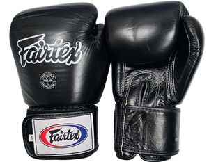 RTS Wholesale Price High Selling Black Fair <b>Tex</b> PU Cowhide 100% Best Leather Customized Hook And Look Training & Sparring Gloves - Product Image 1