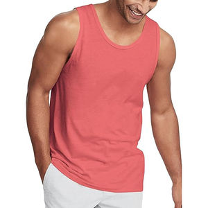 Camiseta deportiva transpirable de algodón y spandex para hombre, sin mangas, para entrenamiento, de secado rápido, tipo singlet. - Product Image 1