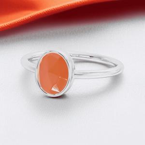 Vente en gros d'anneaux en argent sterling 925 avec pierre de cornaline, unisexe |   Bijoux en pierres précieuses faits à la main avec cornaline naturelle sertie en clos - Product Image 3