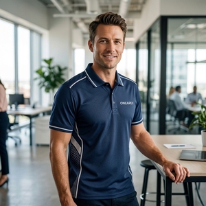 Custom Mens <b>Polo</b> <b>Shirt</b> <b>Navy</b> <b>Blue</b> Corporate Workwear Uniform Sportswear Wholesale Manufacturer Private Label Embroidered Logo OEM - Product Image 6