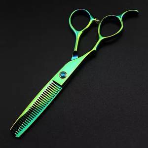 Tijeras de Entresacar Cabello Iridiscentes de Acero Inoxidable con 30 Dientes, para Diestros, Mango Largo, Uso Profesional en Salón - Product Image 4