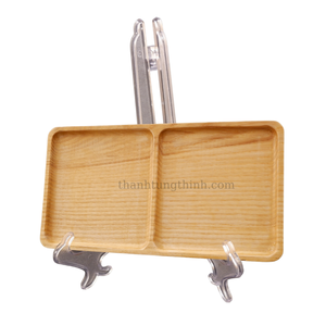 Plateau rectangulaire en bois de haute qualité, multi-formes, écologique, antibactérien, compatible lave-vaisselle, fabriqué au Vietnam - Product Image 1