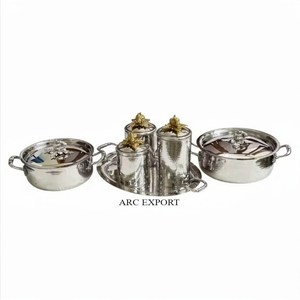 Handcrafted Hammered Metal Cooking <b>Pots</b> Casserole Lids Modern European Design Eco-Friendly Food-Safe Gas Induction Ready Home - Product Image 5