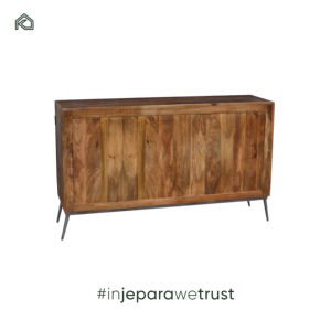 Buffet de salle à manger KLOPS LIVING de style français moderne en teck massif écologique, armoire de rangement haut de gamme, élégante vitrine de salon - Product Image 5