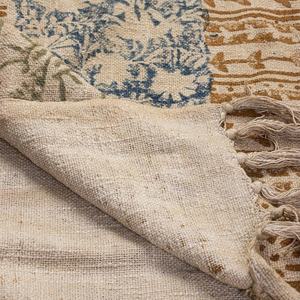 Manta de algodón con estampado de bloques Vintage, manta de algodón, hermosa Manta de algodón hecha a mano, manta hecha a mano - Product Image 6