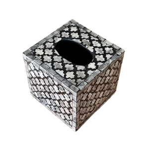 Elegante Caja para Pañuelos Hecha a Mano con Incrustaciones de Madreperla, Mosaico de Conchas Decorativo, Arte de Lujo, Regalo Elegante para la Familia - Product Image 3