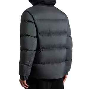 Men's Hooded Puffer Jacket Down Filled Winter Coat Windproof Casual Quilted Regular Fit Black Zipper Closure - Product Image 5