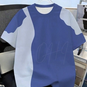 Camiseta Personalizada Azul y Blanca, 100% Algodón Ecológico, Transpirable, con Logotipo OEM, Cuello Redondo, Manga Corta, Informal, para Hombre y Mujer - Product Image 1