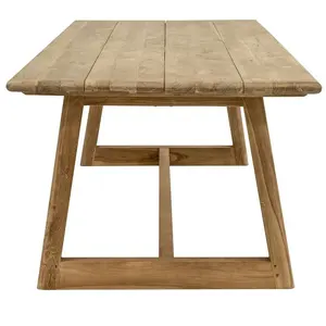 Mesa de Comedor Cuadrada Moderna de Madera de Teca Sólida Premium, Estilo Natural Minimalista, para Villa, Restaurante, Hotel, Cafetería, Plegable e Impermeable - Product Image 4