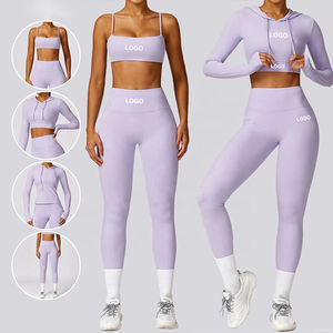Ensemble de 3 pièces de vêtements de sport pour femme grande taille, personnalisable en gros, respirant, écologique, pour la gym et l'entraînement, effet push-up - Product Image 5