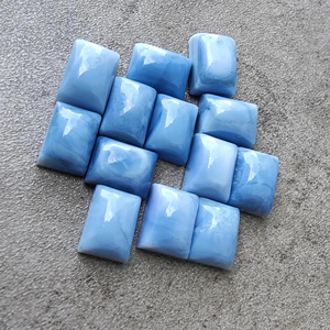 Opale bleue naturelle, cabochon rectangulaire, calibrée, dos plat, qualité AAA+, pour la fabrication de bijoux - Product Image 6