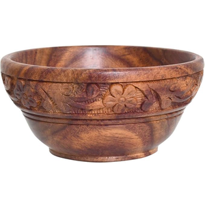 Elegante Tazón de Madera Pulida para el Hogar, Hotel, Cocina, Vajilla, Frutos Secos, Dátiles, Ecológico, Color Marrón, Forma Natural de Madera - Product Image 2