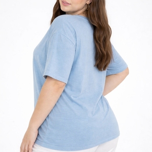 Camiseta de Talla Grande para Mujer, Corte Holgado Premium, Algodón Informal, Manga Corta, Tejido Transpirable, Camiseta Informal para el Día a Día - Product Image 3