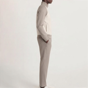 Ensemble de survêtement pour hommes, veste zippée intégrale, couleur unie, vêtements de sport décontractés, jogging, automne-hiver, matière respirante en polyester et coton - Product Image 4