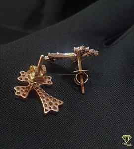 Korean Style Crystal Cross <b>Stud</b> Earrings Elegant Fashion Jewelry For Women Daily And Party Wear - Product Image 3