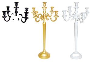 เชิงเทียนคริสตัลสีทองพร้อมแขน5ข้างสำหรับตกแต่งพื้นเชิงเทียนอลูมิเนียมทำมือสำหรับงานแต่งงาน - Product Image 3