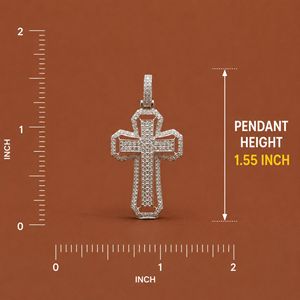 Pendentifs et breloques personnalisés en argent S925 avec croix et diamant moissanite taille ronde - Product Image 3