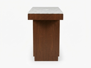 Wood Makeup <b>Vanity</b> Cabinet Marble Top Dressing <b>Table</b> Storage Console for Bathroom Bedroom Hotel - Product Image 2