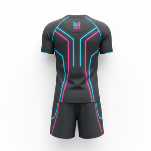 Tenue de rugby professionnelle personnalisée avec nom et numéro d'équipe, impression par sublimation, tissu résistant, ensemble maillot et short de rugby - Product Image 3