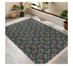 Alfombra Decorativa con Estampado Abstracto Único, Alfombra de Área Multicolor Elegante con Base Antideslizante, Alfombra Duradera Antideslizante para Área de Sofá - Product Image 2