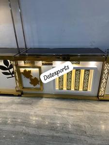 Mostradores de acero inoxidable para Bodas de diseño personalizado Mostrador de comida para buffet de bodas moderno Contadores de rosas doradas de acero inoxidable con estilo del Reino Unido - Product Image 6