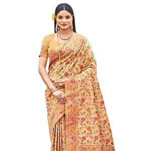 Colección de Sari de seda de cristal tradicional para mujeres para ropa india y pakistaní - Product Image 1